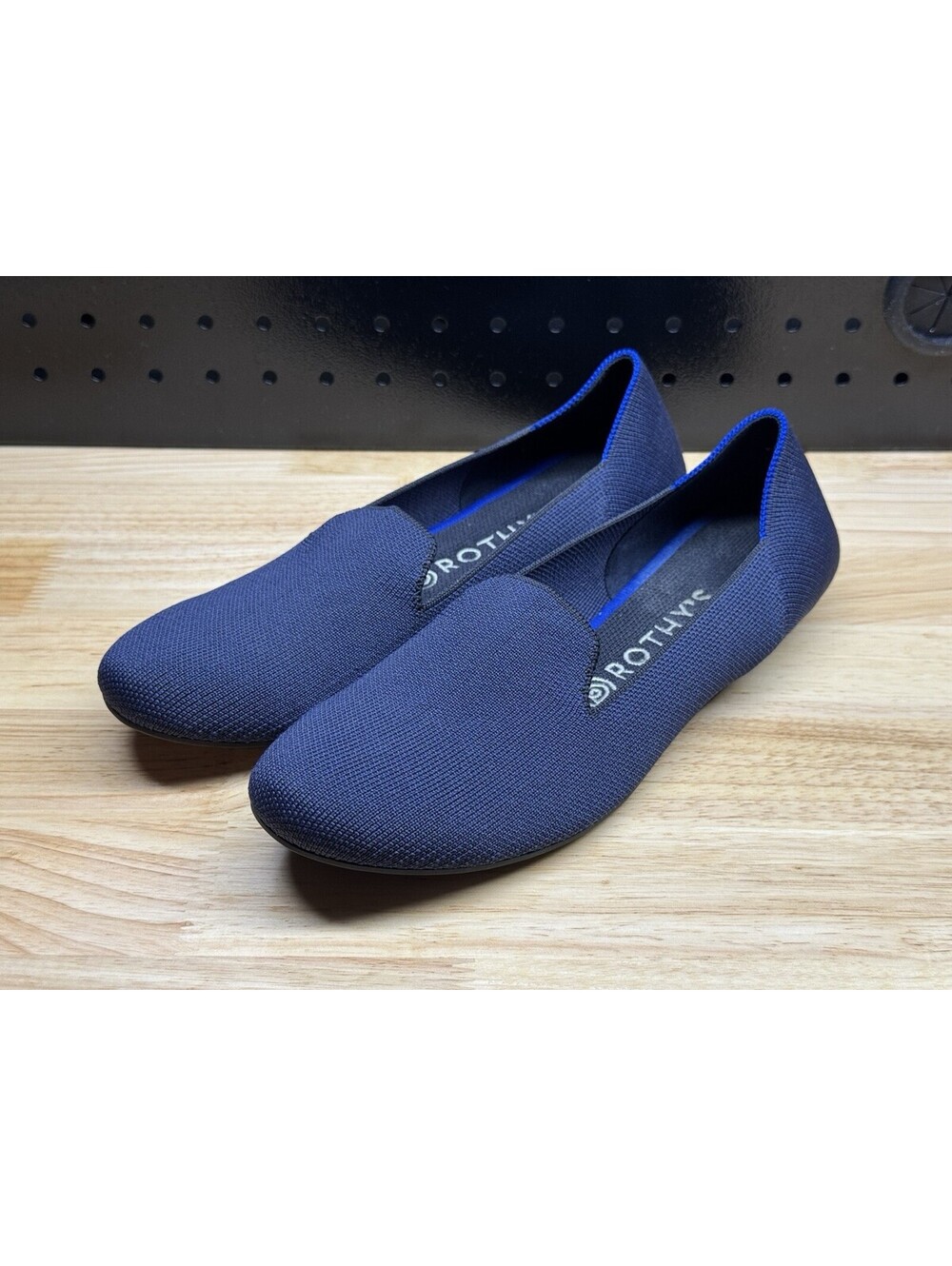 Rothy's The Loafer Navy Blue Knit Slip On Comfort Flats Womens Size 9